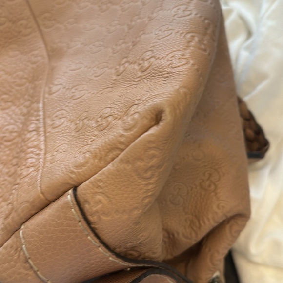 GUCCI Antique Rose Guccissima Leather Bamboo Bar Medium Tote Bag - Picture 13 of 15